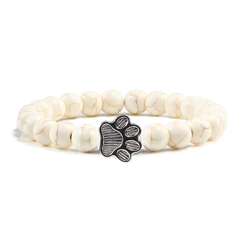 Men Natural Black Lava Stone Bracelet Cat Paw Blue Pine Beaded Bracelets Bangles Energy Women Yoga Fashion Couple Jewelry Gifts - Buddha bead​