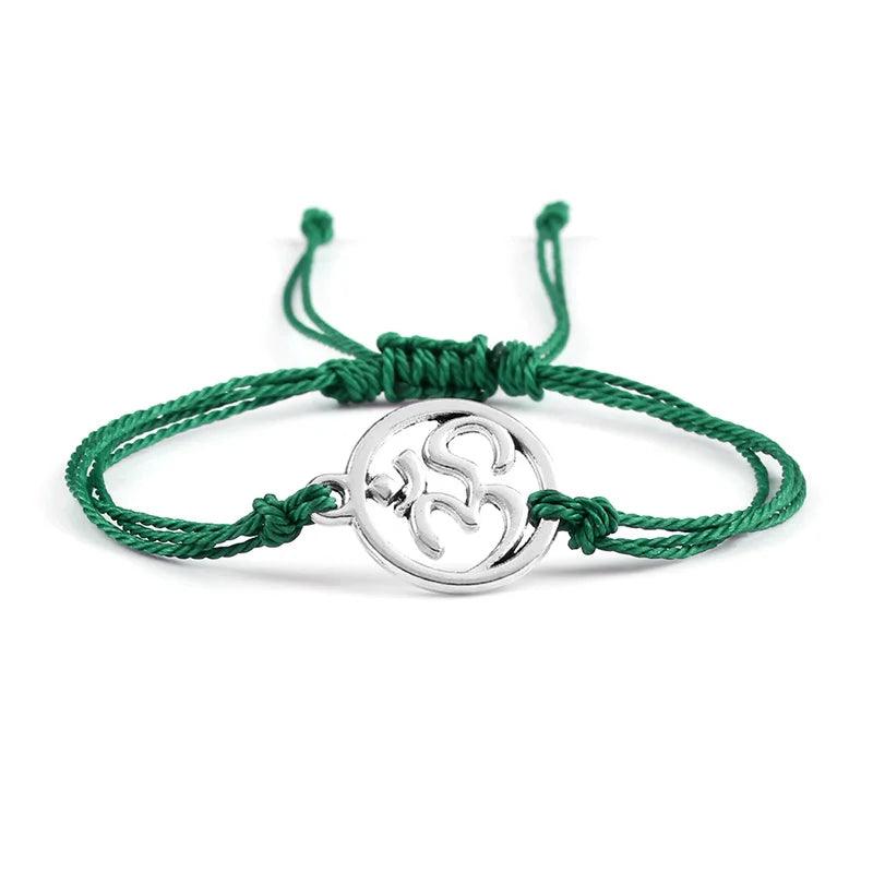 Adjustable 26 Colors Wax Thread Bracelets Bohemian Charm OM Symbol Braided Rope Bracelet For Women Men Fashion Handmade Jewelry - Buddha bead​