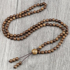 Mala Prayer Bracelet Yoga 108 Beads Meditation Tibetan Buddhist Wood Beaded Charm Bracelets Necklace Women Men Healing Jewelry - Buddha bead​