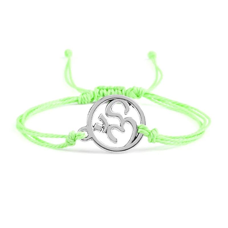 Adjustable 26 Colors Wax Thread Bracelets Bohemian Charm OM Symbol Braided Rope Bracelet For Women Men Fashion Handmade Jewelry - Buddha bead​