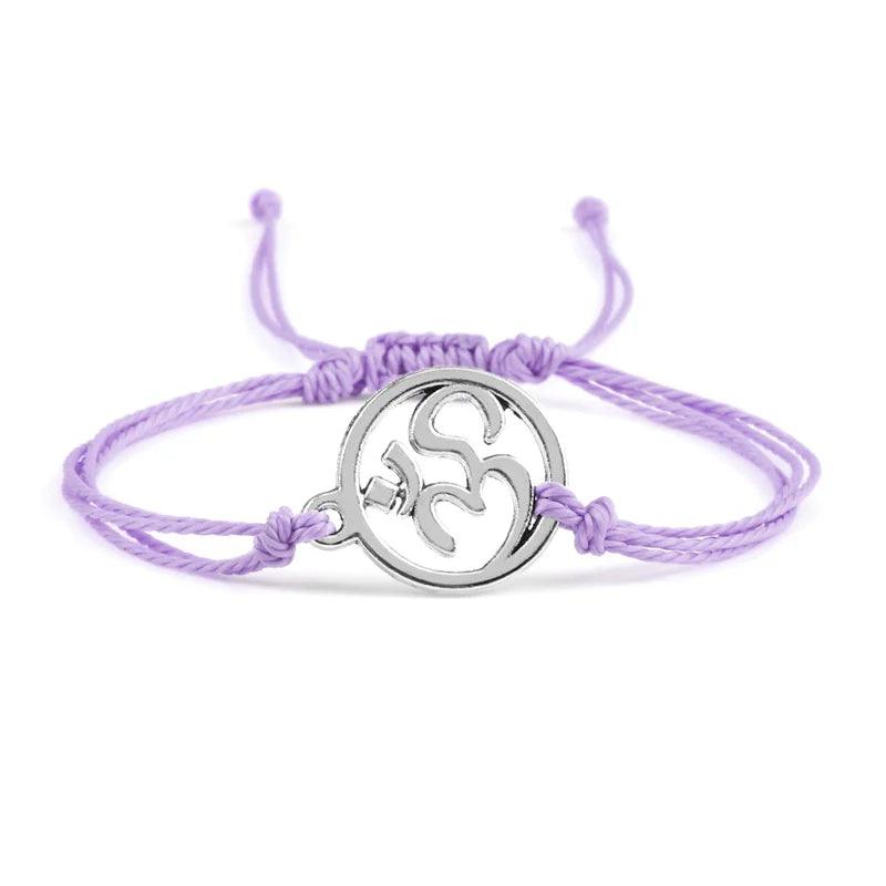 Adjustable 26 Colors Wax Thread Bracelets Bohemian Charm OM Symbol Braided Rope Bracelet For Women Men Fashion Handmade Jewelry - Buddha bead​