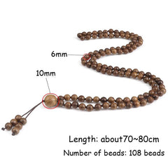 Mala Prayer Bracelet Yoga 108 Beads Meditation Tibetan Buddhist Wood Beaded Charm Bracelets Necklace Women Men Healing Jewelry - Buddha bead​