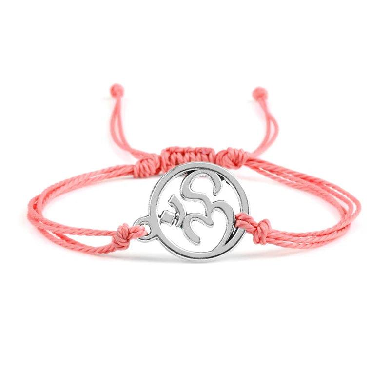 Adjustable 26 Colors Wax Thread Bracelets Bohemian Charm OM Symbol Braided Rope Bracelet For Women Men Fashion Handmade Jewelry - Buddha bead​
