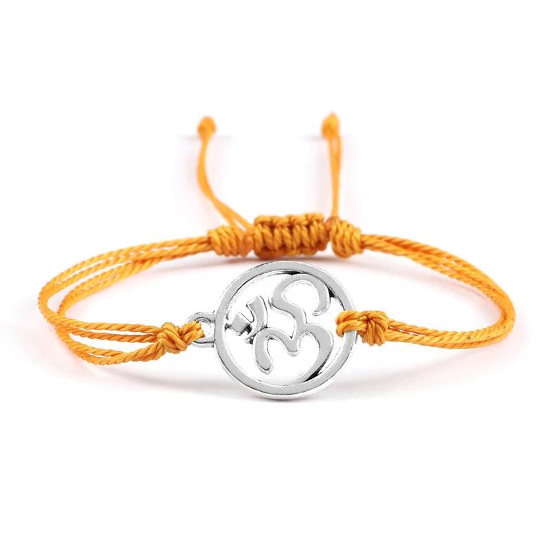 Adjustable 26 Colors Wax Thread Bracelets Bohemian Charm OM Symbol Braided Rope Bracelet For Women Men Fashion Handmade Jewelry - Buddha bead​