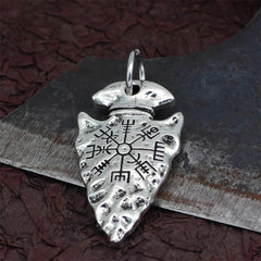 Men Viking Spear Compass Necklaces Norse Runes Amulet Helm of Awe Vegvisir Pendant Stainless Steel/Genuine Leather Chain Jewelry - Buddha bead​