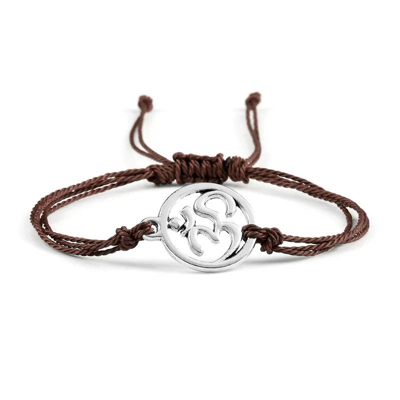 Adjustable 26 Colors Wax Thread Bracelets Bohemian Charm OM Symbol Braided Rope Bracelet For Women Men Fashion Handmade Jewelry - Buddha bead​