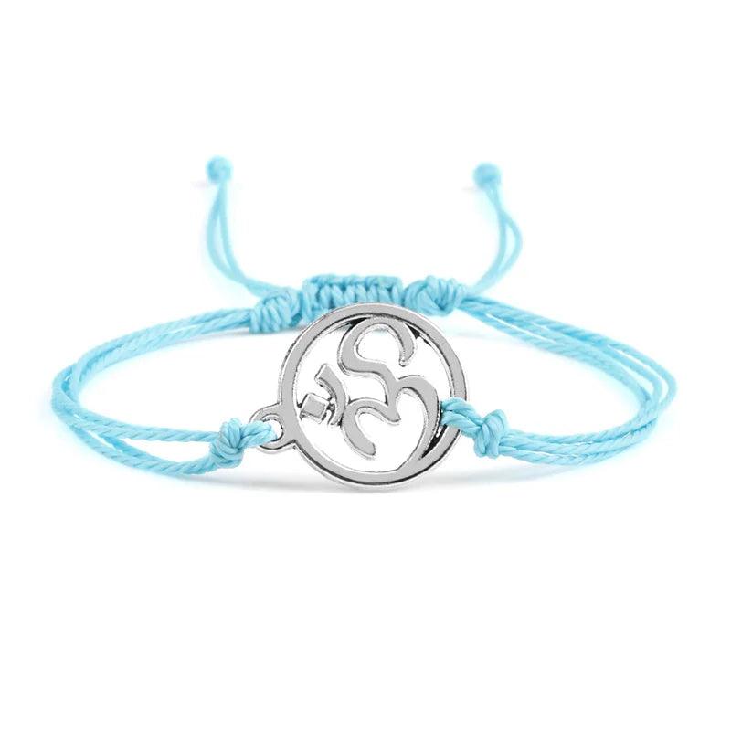 Adjustable 26 Colors Wax Thread Bracelets Bohemian Charm OM Symbol Braided Rope Bracelet For Women Men Fashion Handmade Jewelry - Buddha bead​