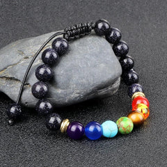 7 Chakra Healing Bracelets Men 8mm Natural Lava Stone Tiger Eye Beads Energy Bracelets Women Yoga Meditation Wrist Jewelry Gifts - Buddha bead​