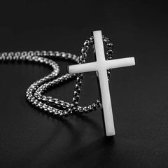 Simple Geometric Cross Pendant Necklace For Women Metal Jewelry Silver Color Chain Choker Men Party Gift Accessories - Buddha bead​