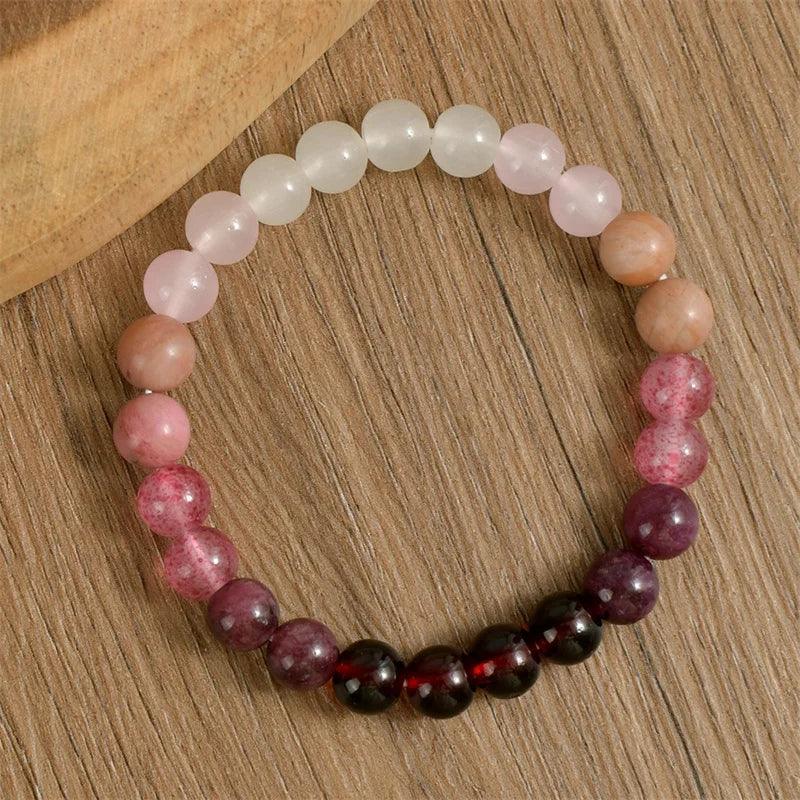pink Amethyst Bracelet cubic self love braclet couple love gifts beautiful jewelry real natural stone beaded bangles handmade - Buddha bead​