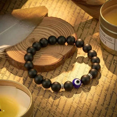 Black Tourmaline, Hematite, Rose Quartz & Lepidolite Bracelet/Healing, Depression, Anxiety, Protection, Empath Bracelet - Buddha bead​