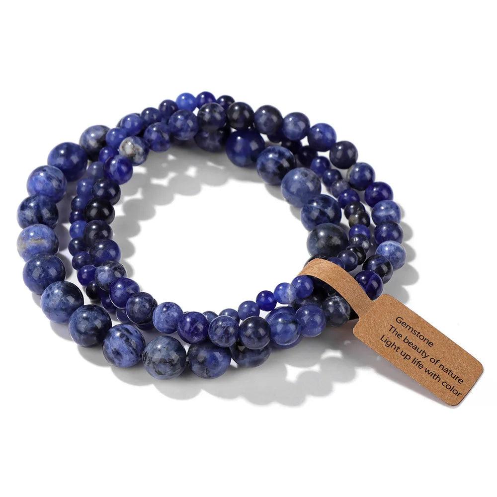 Pink Zebra Beads Bracelet Women 4 6 8mm Natural Stone Turquoises Agates Tiger Eye Quartz Beaded Bracelets Set Men Friend Jewelry - Buddha bead​