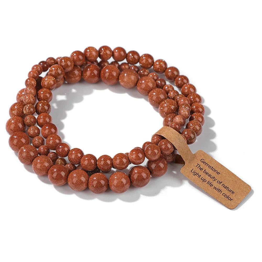 Pink Zebra Beads Bracelet Women 4 6 8mm Natural Stone Turquoises Agates Tiger Eye Quartz Beaded Bracelets Set Men Friend Jewelry - Buddha bead​