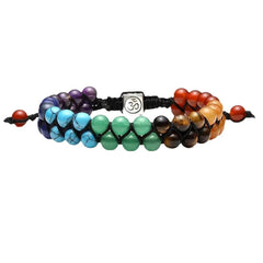 Top Plaza 7 Chakra Treatment Crystal Bracelet Yoga Stone Adjustable Beads Bracelet Meditation Relaxation Anxiety for Women - Buddha bead​