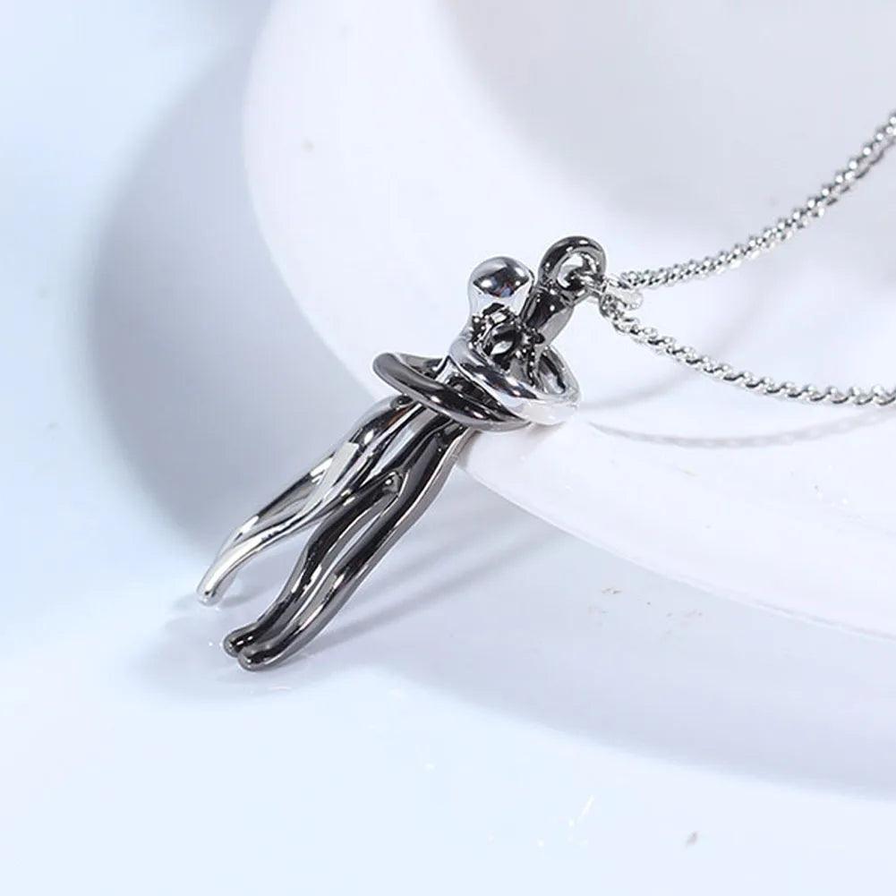 Hip Hop Enbrace Couple Pendant For Women Men Punk Lovers Hug Necklace Promise Jewelry Party Gifts New Fashion - Buddha bead​