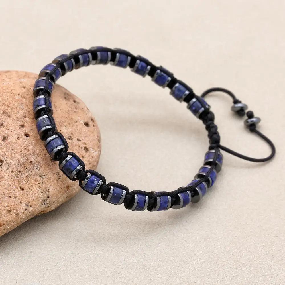 Handmade Man Jewelry Tiger Eye Stone Hematite Braided Bracelet Charm Bracelet for Couple - Buddha bead​