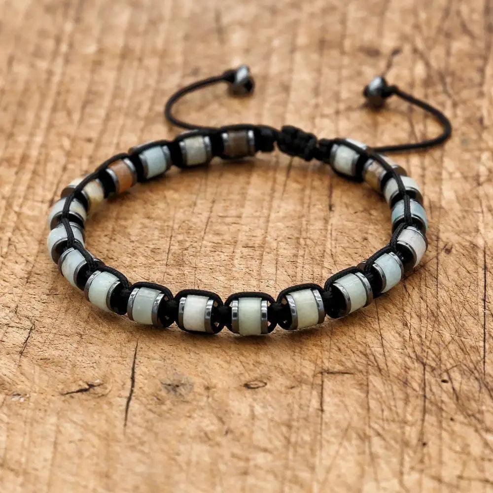 Handmade Man Jewelry Tiger Eye Stone Hematite Braided Bracelet Charm Bracelet for Couple - Buddha bead​