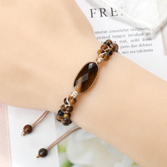 Natural Tiger Eye Stone Bracelet Handmade Mini 4mm Beads Yoga Wrap Bracelet & Bangle for Women Men Bohemian Jewelry Couple Gifts - Buddha bead​