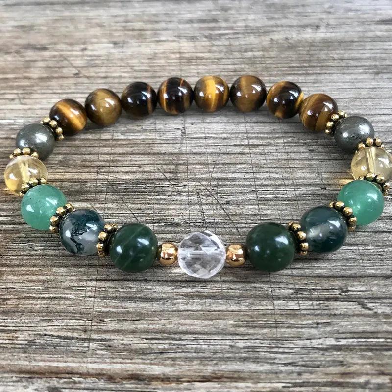 Black Tourmaline, Hematite, Rose Quartz & Lepidolite Bracelet/Healing, Depression, Anxiety, Protection, Empath Bracelet - Buddha bead​