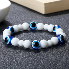 New Natural Cat Eye Stone Bracelet Classic Turkish Lucky Evil Eye Beads Elastic Bracelets&Bangle for Women Men Yoga Jewelry Gift - Buddha bead​