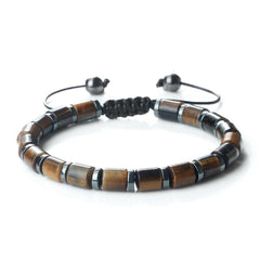 New 6*6mm Cylindrical Natural Stone Tiger Eye Agate Bead Bracelets Women Men Fashion Adjustable Bracelet Pulsera Hombre Jewelry - Buddha bead​