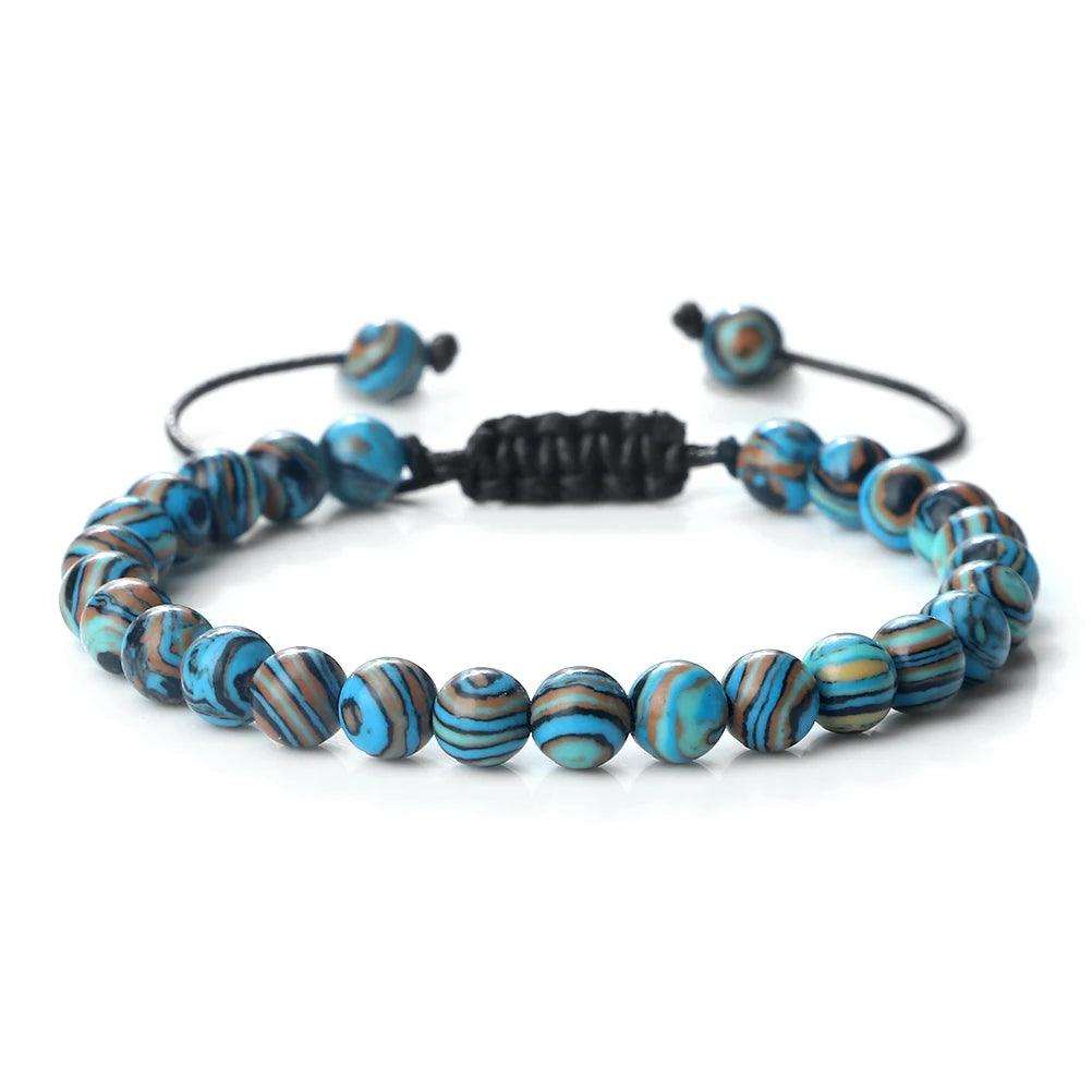 Classic Handmade Adjustable Natural Stones Bracelets For Women 6mm Malachite Beads Bangles Couples Yoga Chains Men Jewelry Gifts - Buddha bead​