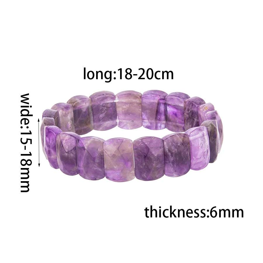 1pc creative overbearing punk Gothic retro natural stone crystal Obsidian tiger eye Rectangular hand row for women and men - Buddha bead​