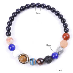 Cosmic Solar System Bracelet Eight Planets Bracelet Handmade Beaded Stretch Bracelet Couple Friend Sky Trendy Jewelry Gift - Buddha bead​