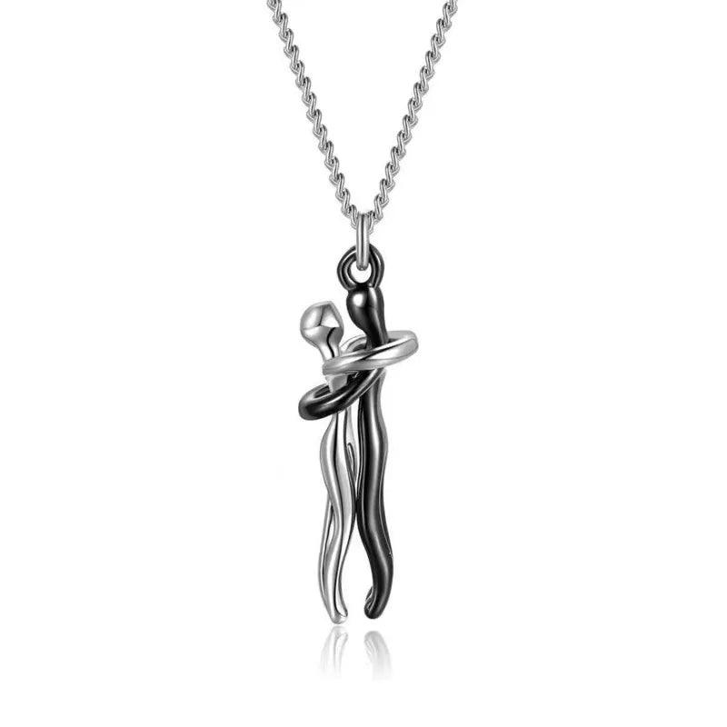 Hip Hop Enbrace Couple Pendant For Women Men Punk Lovers Hug Necklace Promise Jewelry Party Gifts New Fashion - Buddha bead​