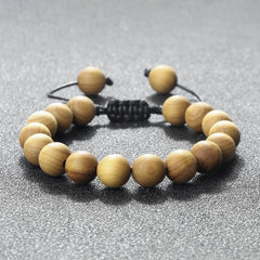 High Quality Cliff Cypress Wooden Beads Bracelets Women Men Meditation Handmade Stretch Bracelets Healing Yoga Jewelry 6/8/10mm - Buddha bead​