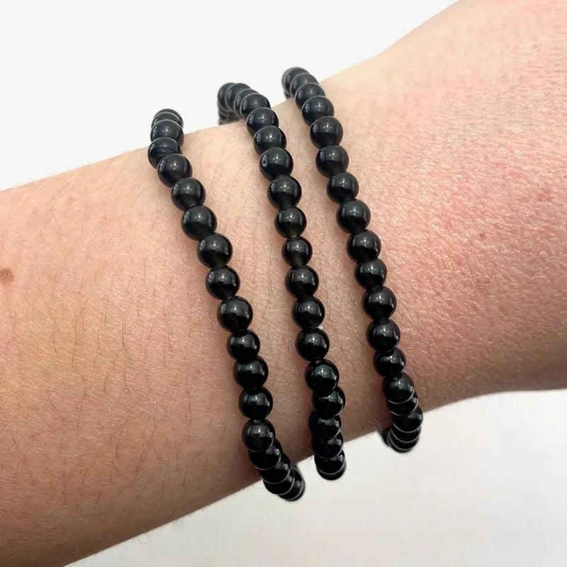 Black Tourmaline, Hematite, Rose Quartz & Lepidolite Bracelet/Healing, Depression, Anxiety, Protection, Empath Bracelet - Buddha bead​
