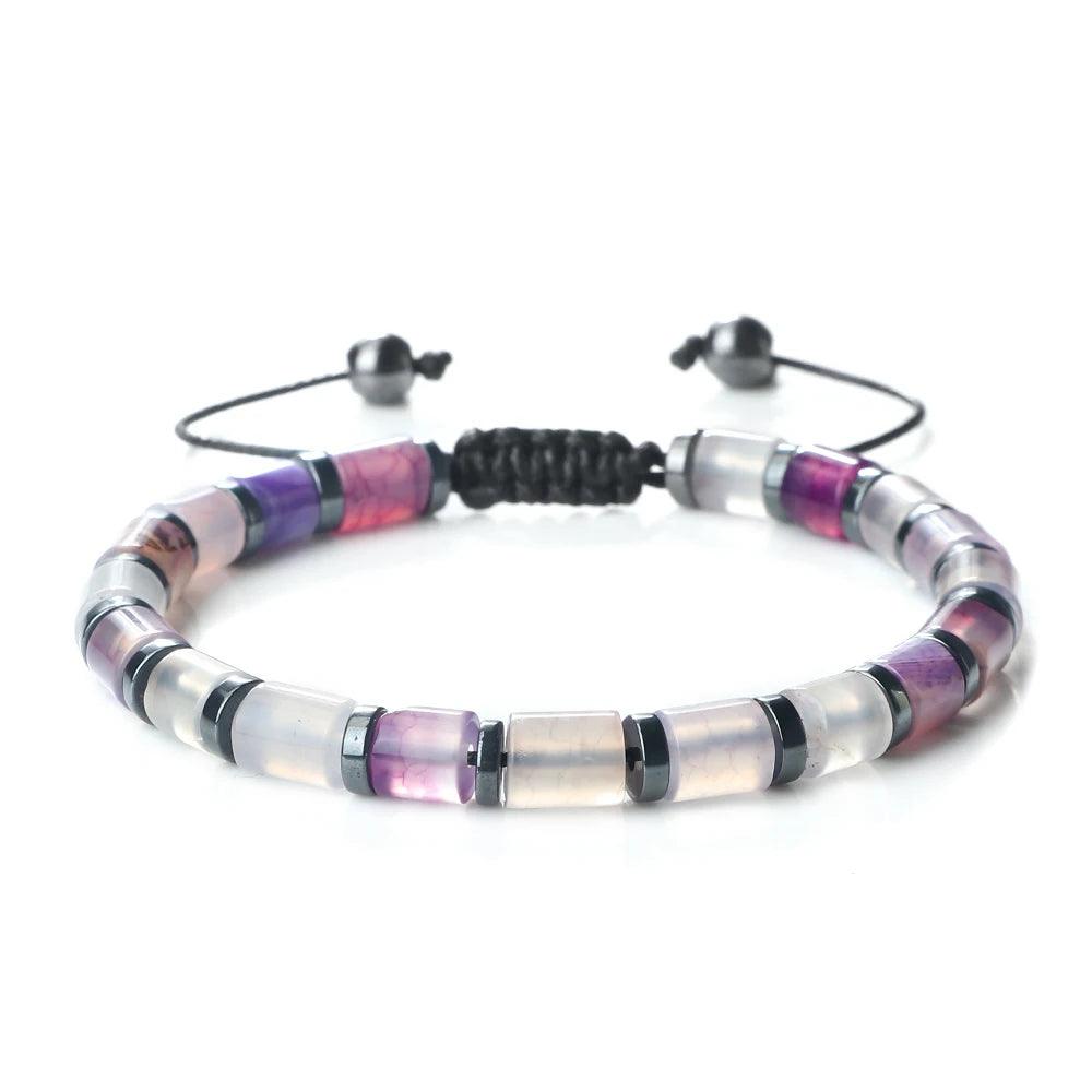New 6*6mm Cylindrical Natural Stone Tiger Eye Agate Bead Bracelets Women Men Fashion Adjustable Bracelet Pulsera Hombre Jewelry - Buddha bead​