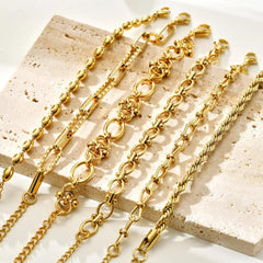 Statement Stainless Steel Chain Bracelet for Women, Vantage 18k Gold Plated Elegant Jewerlry - Buddha bead​