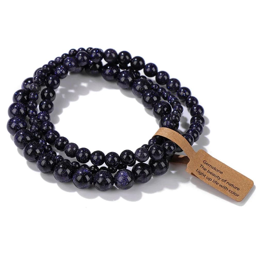 Pink Zebra Beads Bracelet Women 4 6 8mm Natural Stone Turquoises Agates Tiger Eye Quartz Beaded Bracelets Set Men Friend Jewelry - Buddha bead​