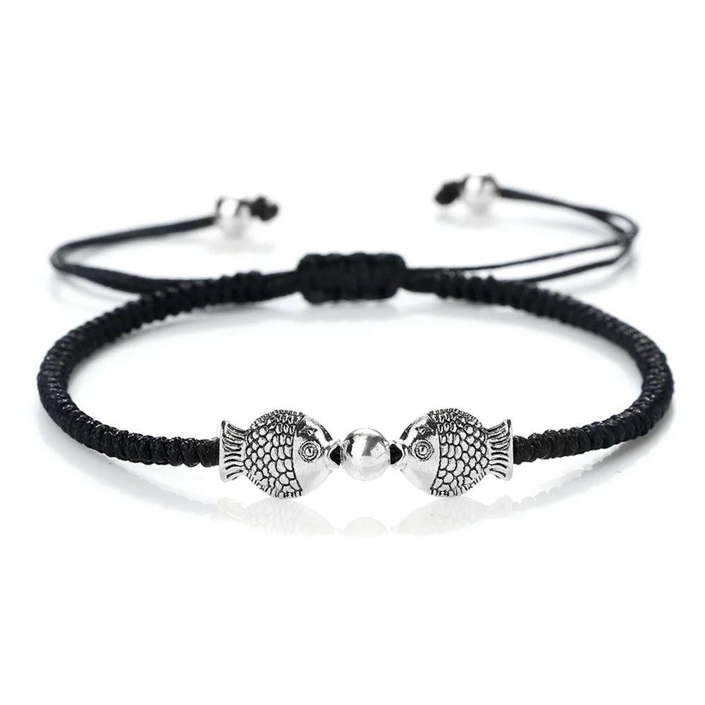 Lucky Red String Bracelet Fashion Double Koi Fish Charm Handmade Bangles Friendship Couple Jewelry Gift Braided Rope Bracelets - Buddha bead​