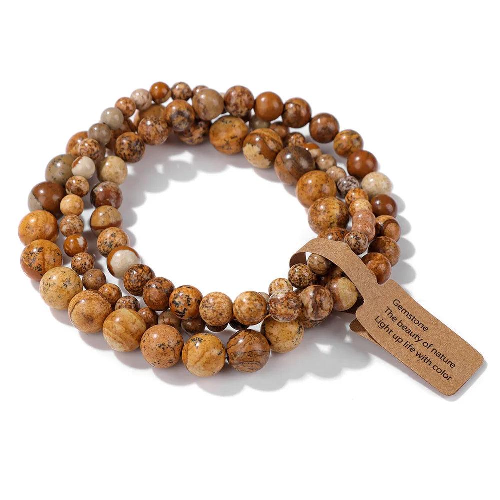 Pink Zebra Beads Bracelet Women 4 6 8mm Natural Stone Turquoises Agates Tiger Eye Quartz Beaded Bracelets Set Men Friend Jewelry - Buddha bead​