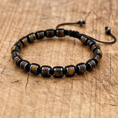 Handmade Man Jewelry Tiger Eye Stone Hematite Braided Bracelet Charm Bracelet for Couple - Buddha bead​