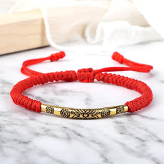 Classic Long Tube Charms Bracelets Women Men Lucky Red String Thread Rope Handmade Braided Bracelet Friendship Fashion Jewelry - Buddha bead​
