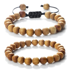High Quality Cliff Cypress Wooden Beads Bracelets Women Men Meditation Handmade Stretch Bracelets Healing Yoga Jewelry 6/8/10mm - Buddha bead​