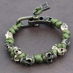 Unique Design Skull Bracelets Men Vintage Adjustable Handmade Woven Bracelet Punk Rock Motorcycle Male Jewelry Gift Dropshipping - Buddha bead​
