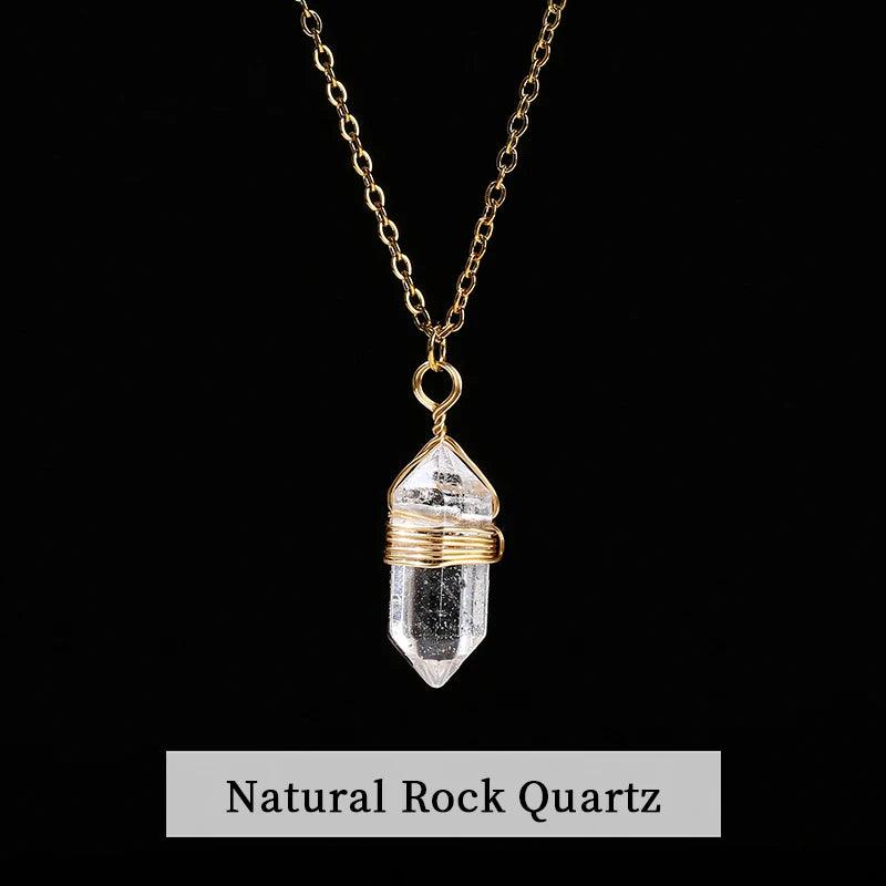 Change Better Natural Pink Quartz Amethyst Hexagon Column Pendant Necklace Women Men Handmade Stainless Steel Chain Choker Gift - Buddha bead​