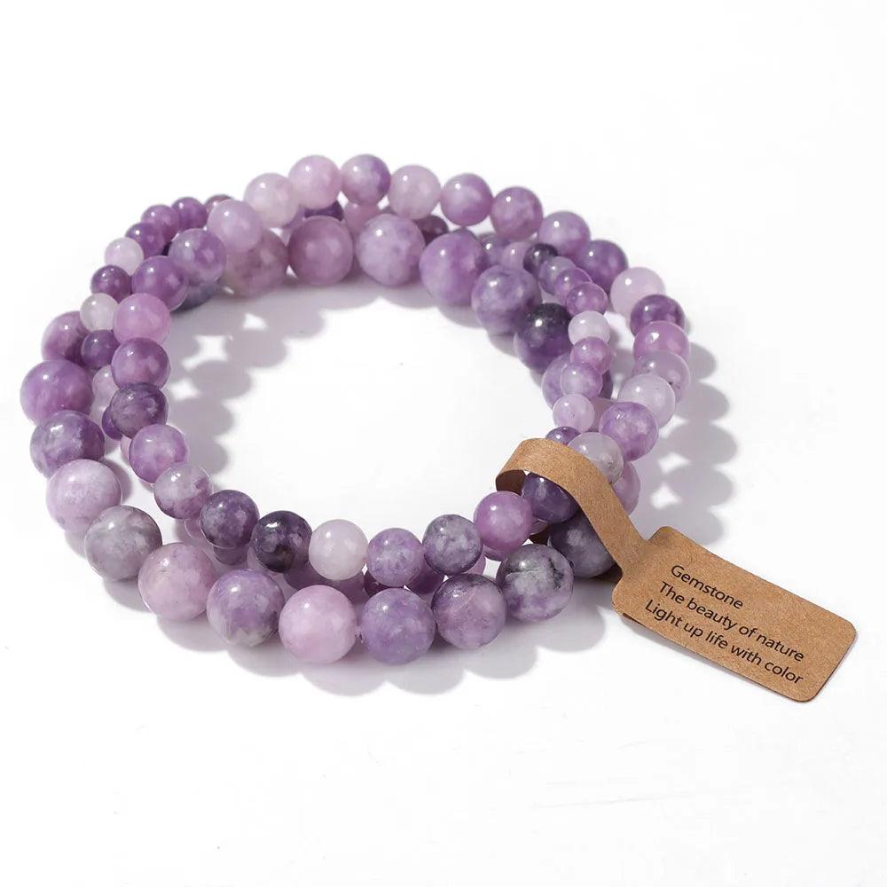 Pink Zebra Beads Bracelet Women 4 6 8mm Natural Stone Turquoises Agates Tiger Eye Quartz Beaded Bracelets Set Men Friend Jewelry - Buddha bead​