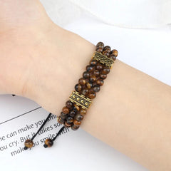 Natural Stone Beads Bracelet 4mm Malachite Black Lava Yoga Energy Hot Couple For Women Men Jewelry Braided Rope Knot Bangle Gift - Buddha bead​