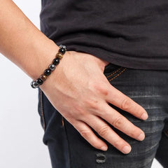 New Magnetic Hematite Bracelets Men Tiger Eye Stone Bead Couple Bracelets for Women Health Care Magnet Help Weight Loss Jewelry - Buddha bead​