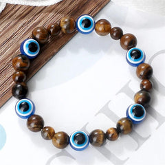 New Natural Cat Eye Stone Bracelet Classic Turkish Lucky Evil Eye Beads Elastic Bracelets&Bangle for Women Men Yoga Jewelry Gift - Buddha bead​