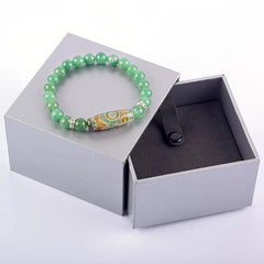 Natural Green Dongling Three-eyed Dzi Beads Bracelet Women Tibetan Buddha Agate Prayer Meditation Wish Jewelry for Man Gift - Buddha bead​