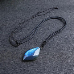 Leaf Necklace Labradorite Pendent Unique Shape Yoga Meditation Jewerly Making DIY Women Man Gift - Buddha bead​
