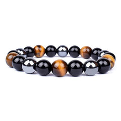 New Magnetic Hematite Bracelets Men Tiger Eye Stone Bead Couple Bracelets for Women Health Care Magnet Help Weight Loss Jewelry - Buddha bead​