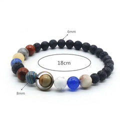 Cosmic Solar System Bracelet Eight Planets Bracelet Handmade Beaded Stretch Bracelet Couple Friend Sky Trendy Jewelry Gift - Buddha bead​