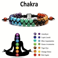 Top Plaza 7 Chakra Treatment Crystal Bracelet Yoga Stone Adjustable Beads Bracelet Meditation Relaxation Anxiety for Women - Buddha bead​